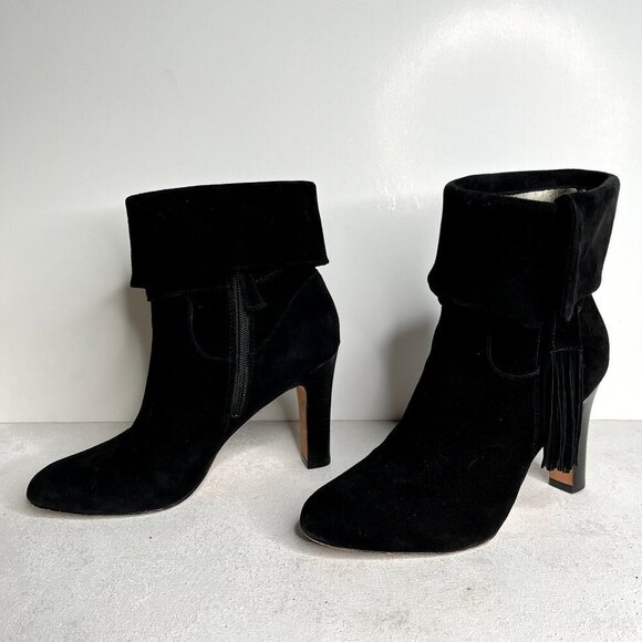 Johnston & Murphy Black Leather Stacked Heel Ankle Boot Womens Size 8M - Picture 2 of 13